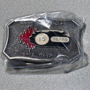 Vintage River King U/G #1 Safe Worker 15 Years Belt Buckle Coal Mining Mine